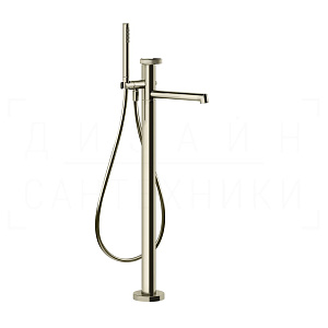 Gessi Anello Смеситель для ванны напольный, с душевым гарнитуром, излив 26 см, цвет: nickel PVD 63328#720