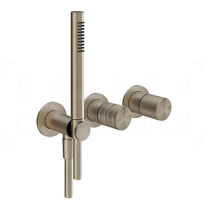 Gessi Habito Смеситель для душа встраиваемый, на 2 потр., внешняя часть, цвет: finox brushed nickel 70338#149