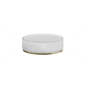 Gessi 316 Мыльница с керамической чашей Neolite, настольная, цвет: white/brushed brass PVD 54725#727