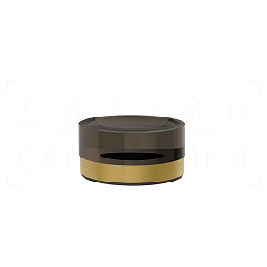 Gessi Perle Мыльница с стеклянной чашей, настольная, цвет: gold brushed 74826#716