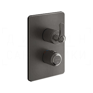 Gessi Venti20 Термостат для душа встраив., на 2 потр., внешняя часть, цвет: black metal brushed PVD 65135#707