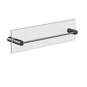 Gessi Rilievo Полотенцедержатель для крепления на стекло 47,8 см, цвет: black metal brushed PVD 59564#707