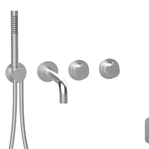 Almar Modular Round Термостат для ванны с изливоми душем, внешняя, цвет: brushed stainless steel E180135.316