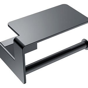 Boheme Q Держатель туалетной бумаги с полочкой, подвесной, цвет: shine gun metall 10941-SGM