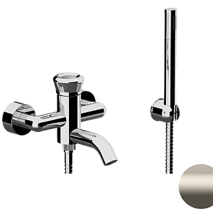 Remer Element Смеситель для ванны с душем, лейка, держатель, шланг 150 см, цвет: visual inox ET02XV