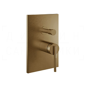 Gessi Ingranaggio Смеситель для душа встраив., на 2 потреб., внешняя часть, цвет: deep bronze PVD 63577#791