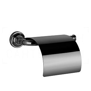 Gessi Venti20 Держатель туалетной бумаги с крышкой, подвесной, цвет: black metal PVD 65449#706