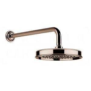 Gessi Venti20 Верхний душ d22,9 см, настенный кронштейн, 1 вид струи, цвет: copper PVD 65148#030