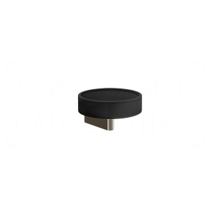 Gessi Origini Мыльница с керамической чашей Neolite, подвесная, цвет: black/nickel PVD 66402#720