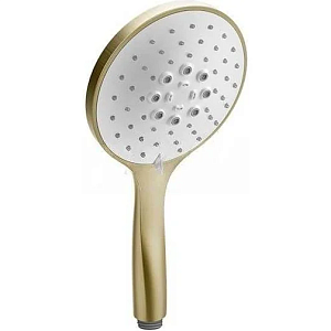 Gessi Ovale Душевая лейка 3 режима струи с белым диском, цвет: brushed brass PVD 14376#727