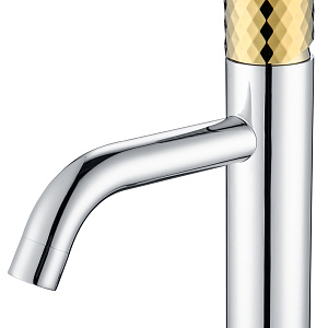Boheme Stick Diamond Смеситель для раковины длина излива 13,5 см, без дк, цвет: chrome/gold 121-CRG