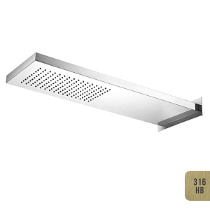 Almar Smart Верхний душ с кронштейном настенным 53,7х19,2 см, 1 режим, цвет: brushed high brass E044200.HB316