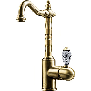 Boheme Crystal Смеситель для раковины высота излива 22 см, без донного клапана, цвет: bronze 302-CRST