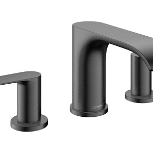 Hansgrohe Vivenis Смеситель для раковины на 3 отв, с д/к, излив 15 см, цвет: шлифованный черный хром 75033340