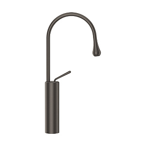 Gessi Goccia Смеситель для раковины высокий, без д/к, излив 30,6 см, цвет: black metal brushed PVD 33608#707