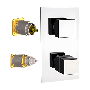 Remer Q-Elegance Термостат для ванны встраиваемый на 2 потребителя, внешняя часть, цвет: cromo QT92KB