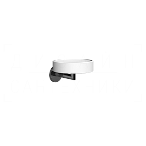 Gessi Anello Мыльница с керамической чашей Neolite, подвесная, цвет: white/black metal PVD 63701#706