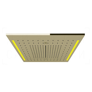 Gessi Colour Потолочный душ 50,5 см, встраиваемый, 3 вида струи, хромотерапия, цвет: brass PVD 57977#710