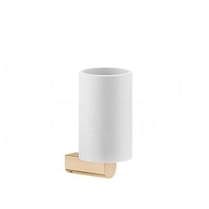 Gessi Rilievo Стакан подвесной, керамический Neolite, цвет: white/warm bronze PVD 59507#735