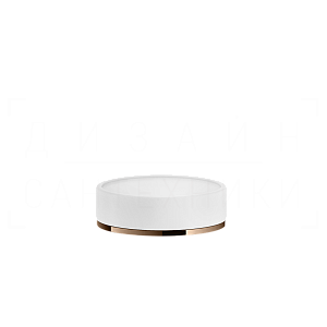 Gessi Inciso Мыльница с керамической чашей Neolite, настольная, цвет: white/copper PVD 58525#030