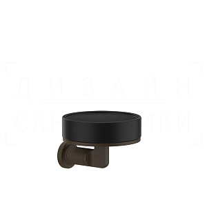 Gessi Inciso Мыльница с керамической чашей Neolite, подвесная, цвет: black/dark bronze 58502#845