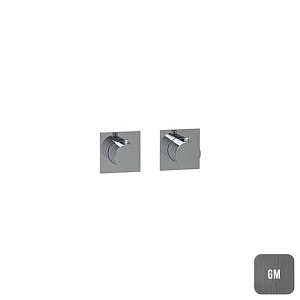 Almar Modular Square Термостат для душа, внешняя часть на 2 потребителя, цвет: brushed gun metal E180182.GM