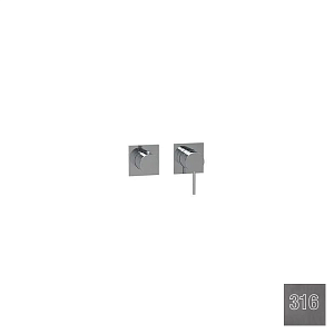 Almar Modular Square Смеситель для душа, внешняя часть на 2 потребителя, цвет: 316 brushed gun metal E180191.GM316