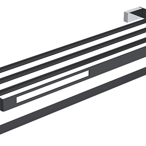 Boheme Q Полка для полотенец 60x23 см, подвесная, цвет: chrome/black 10947-CR-B