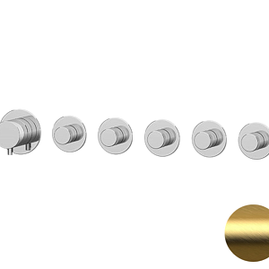 Remer X Style Смеситель для ванны встраиваемый, 5 потребителей, цвет: oro spazzolato N98D5PBG