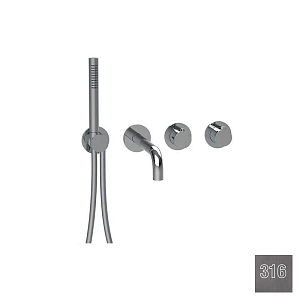 Almar Modular Round Термостат для ванны с изливомидушем, внешняя, цвет: 316 brushed gun metal E180135.GM316