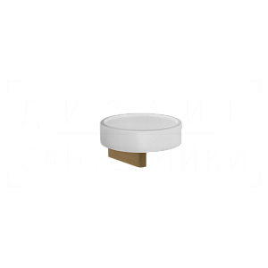 Gessi Origini Мыльница с керамической чашей Neolite, подвесная, цвет: white/antique brass 66401#713