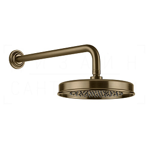Gessi Venti20 Верхний душ d22,9 см, настенный кронштейн, 1 вид струи, цвет: deep bronze brushed PVD 65148#791